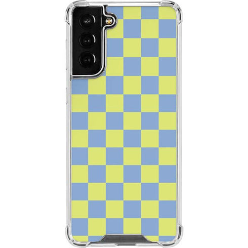 Neon Checkered Galaxy S21 FE Clear Case